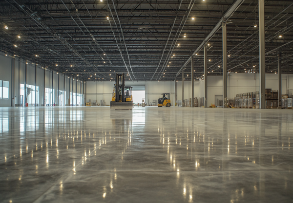 Warehouse Interior with Forklifts