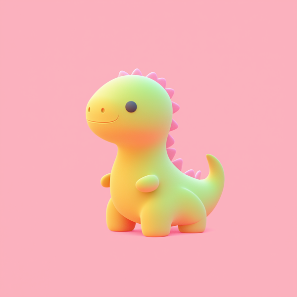 Cheerful Cartoon Dinosaur Illustration