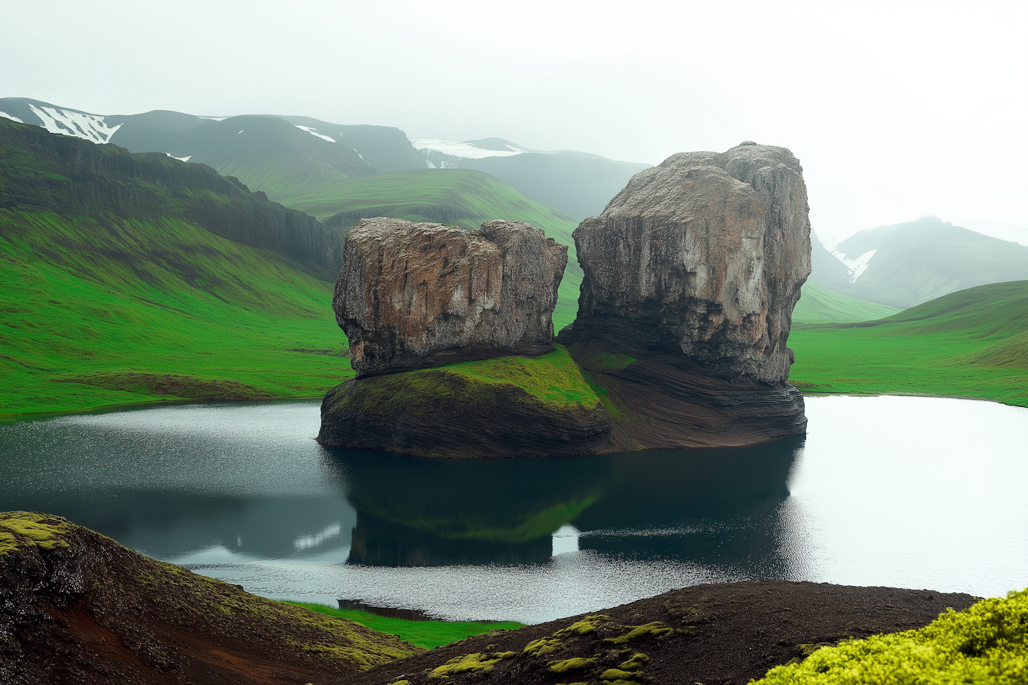 Serene Landscape with Rock Formations