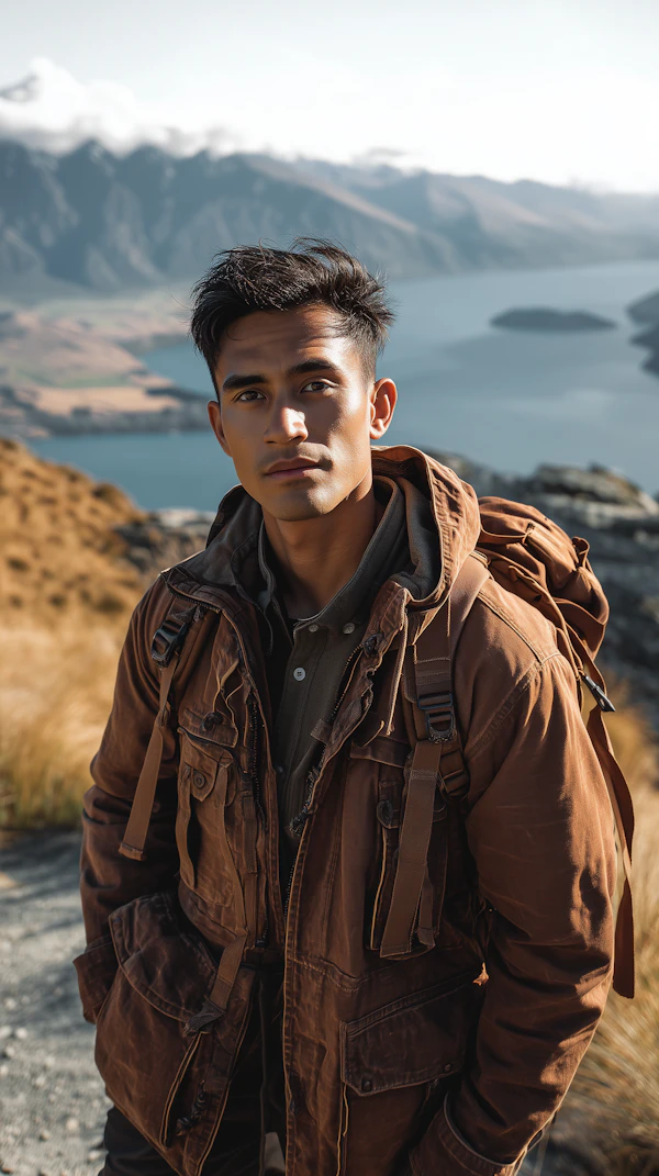 Hiker in Mountain Landscape