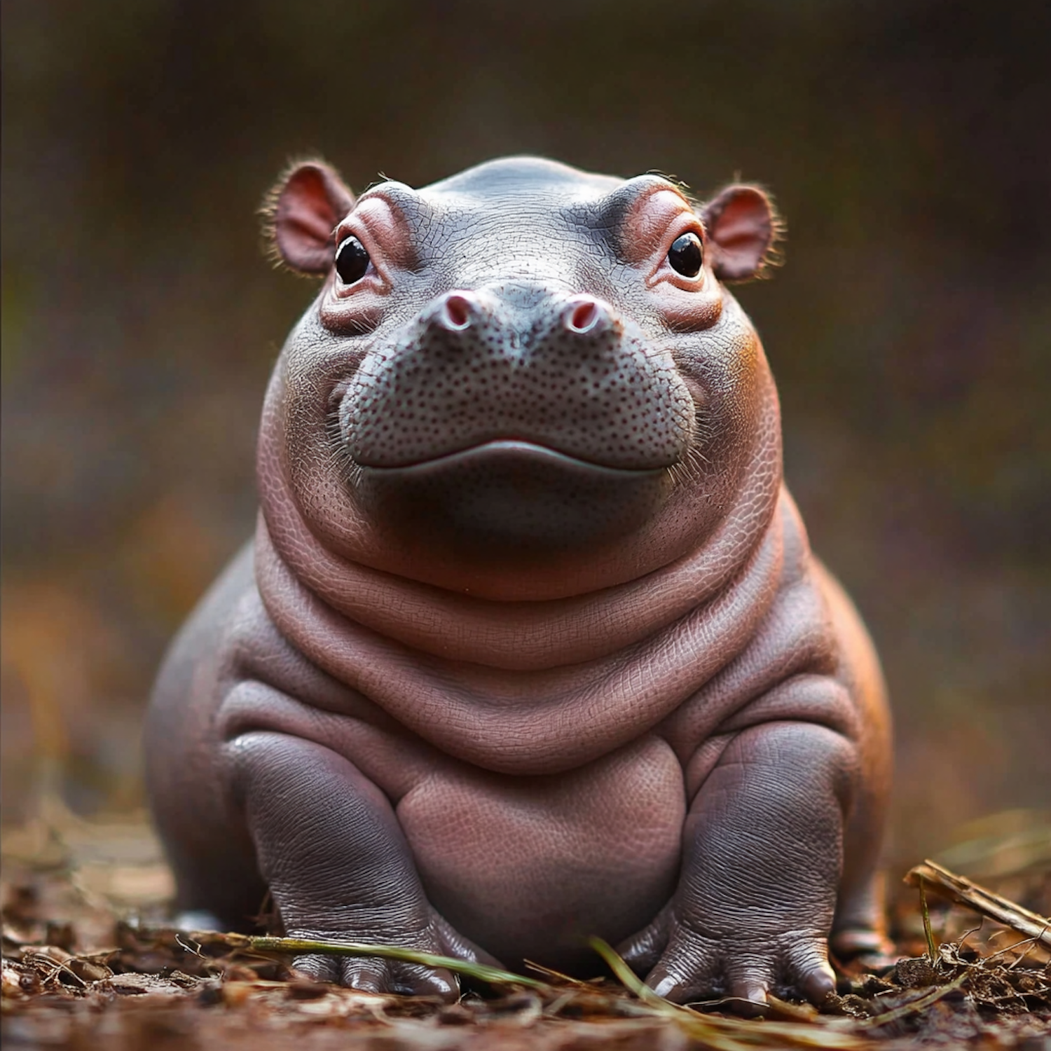 Baby Hippopotamus Portrait