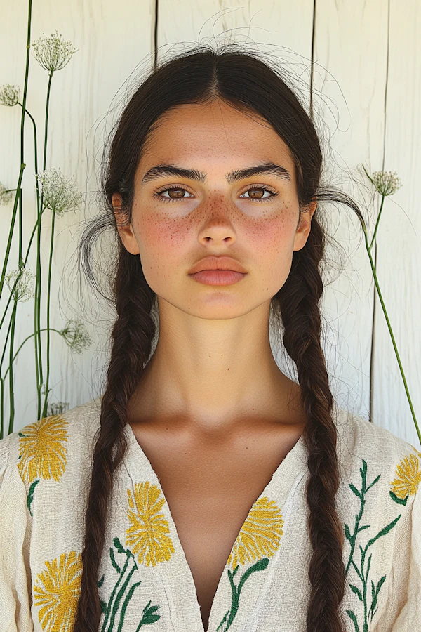 Freckled Woman Portrait