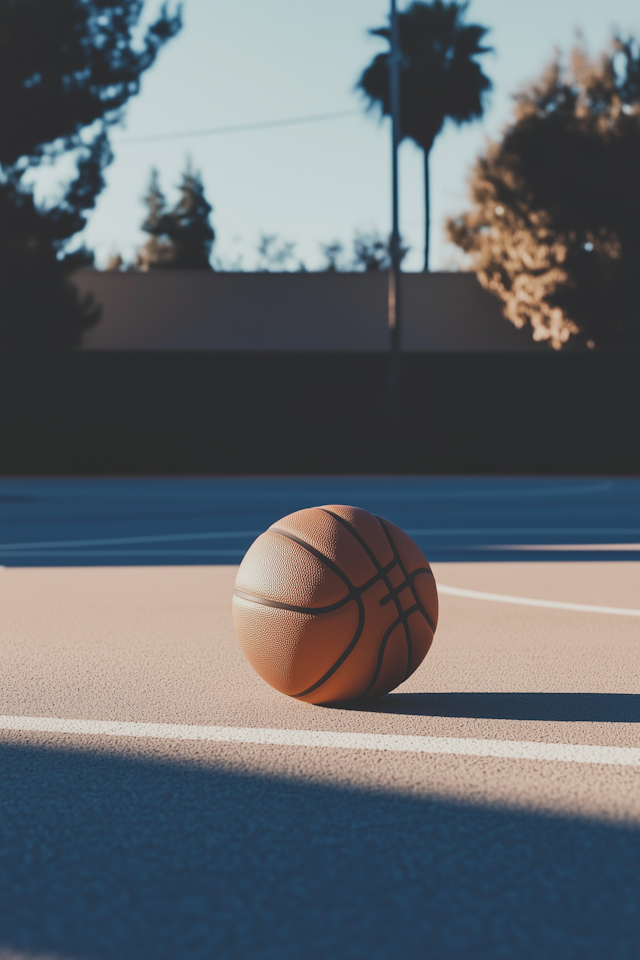 Sunny Outdoor Basketball Court