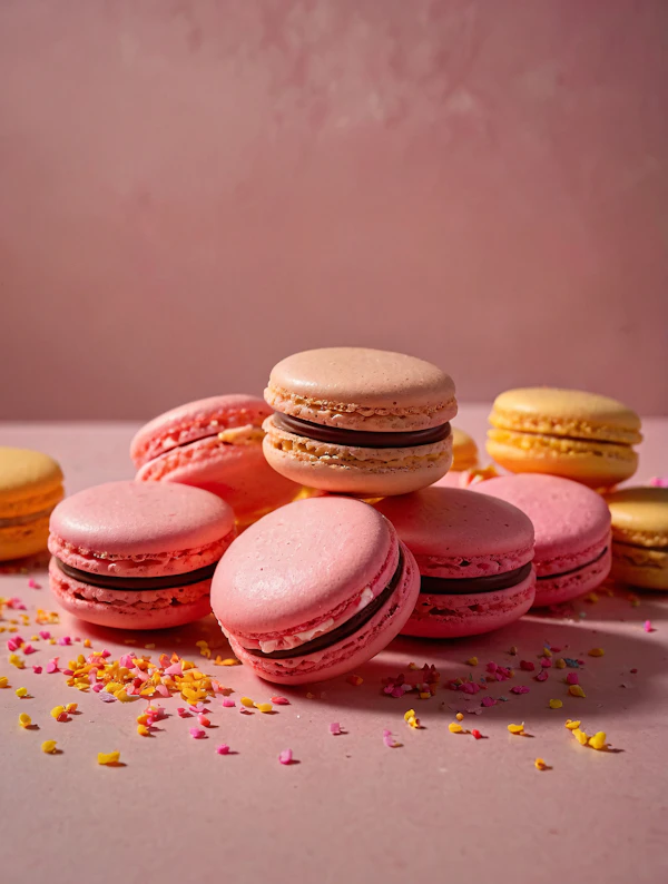 Colorful Macarons Display