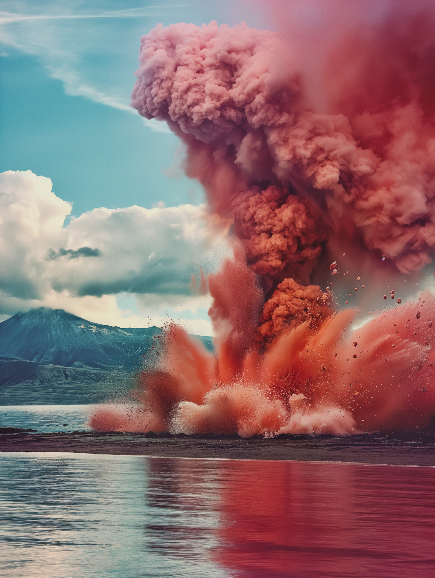 Dramatic Volcanic Eruption by Water