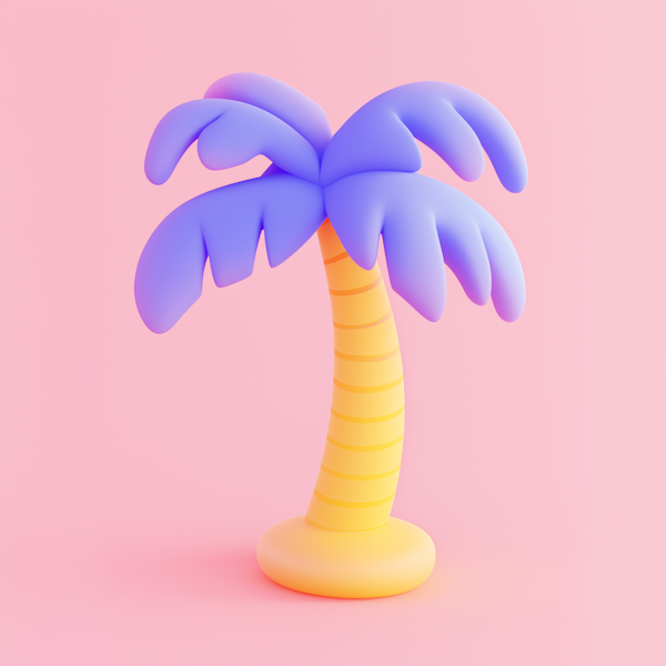 Stylized 3D Palm Tree Illustration