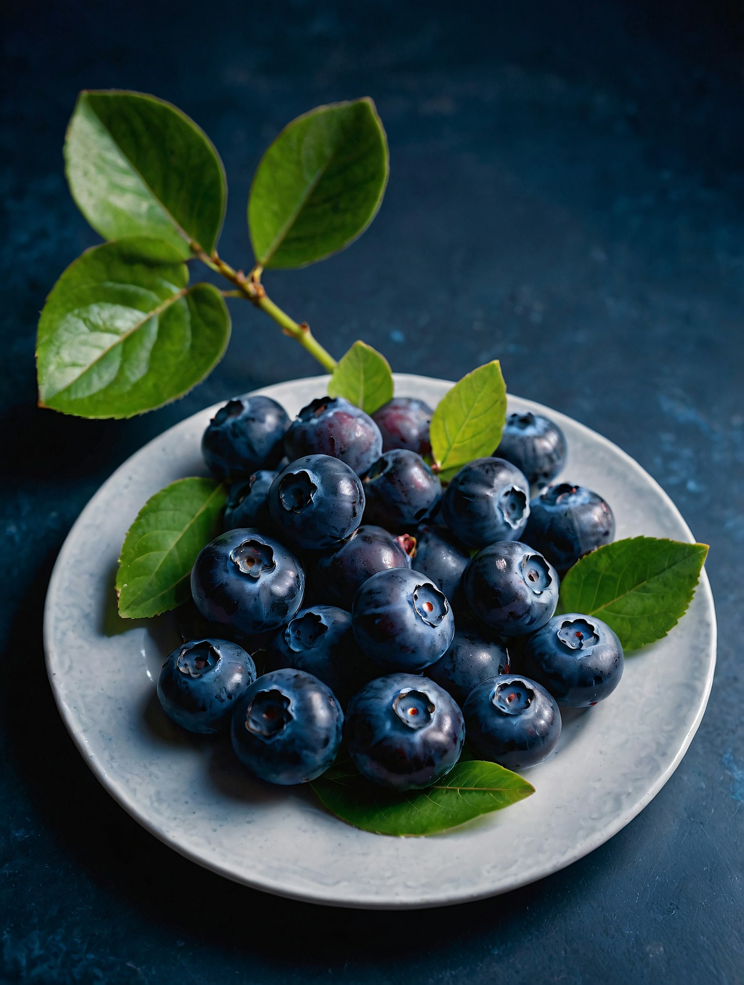 Fresh Blueberries on Dark Background