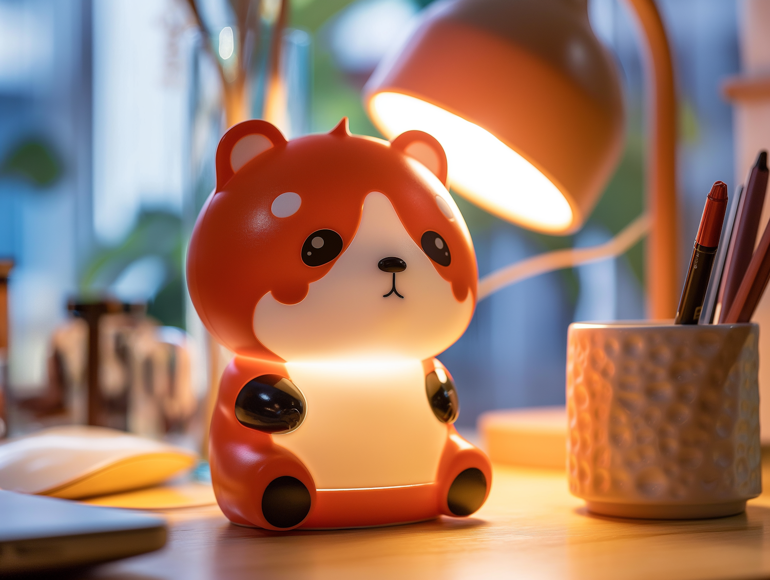 Red Panda Themed Desk Lamp