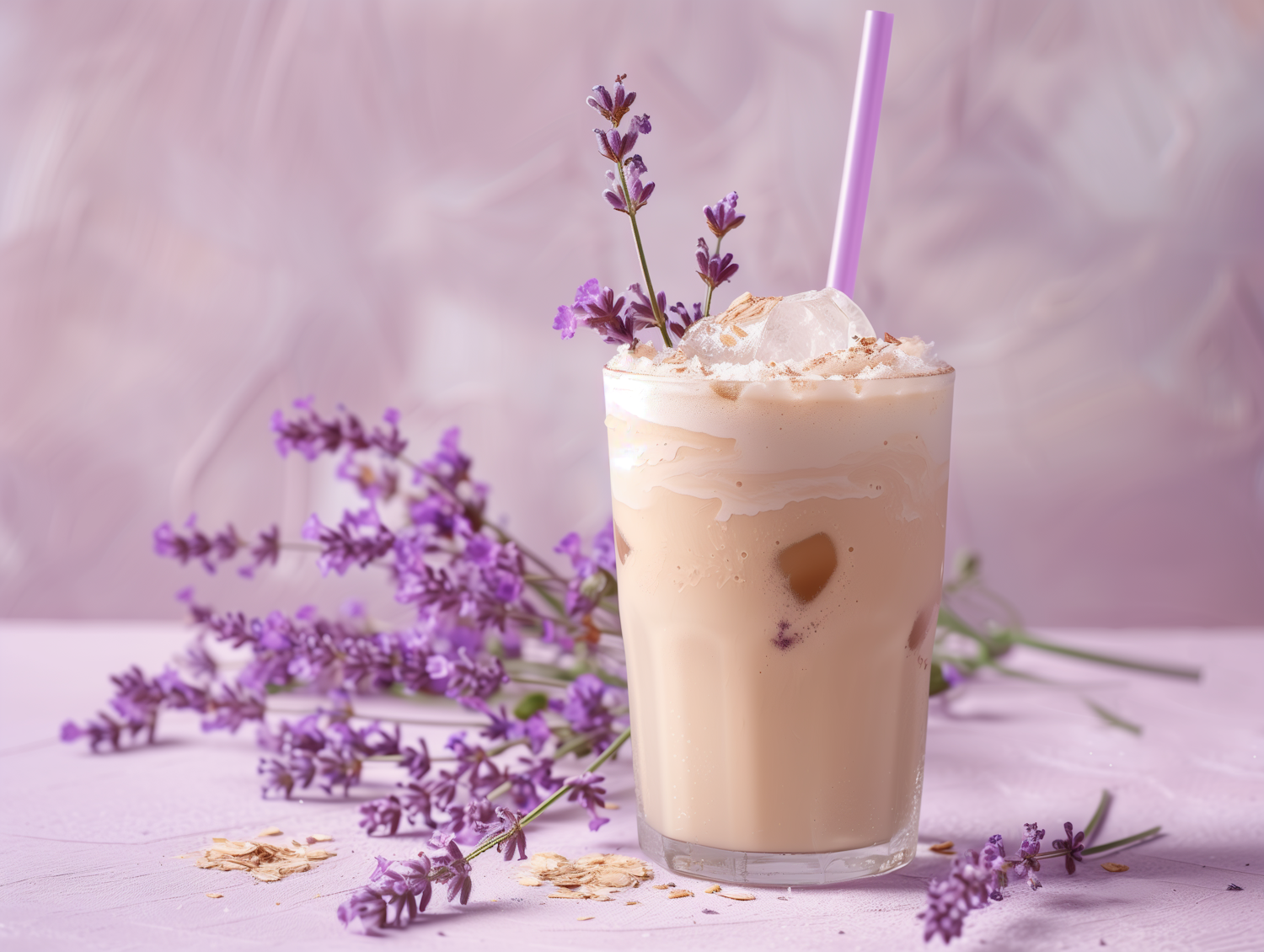 Luxurious Iced Coffee with Flowers