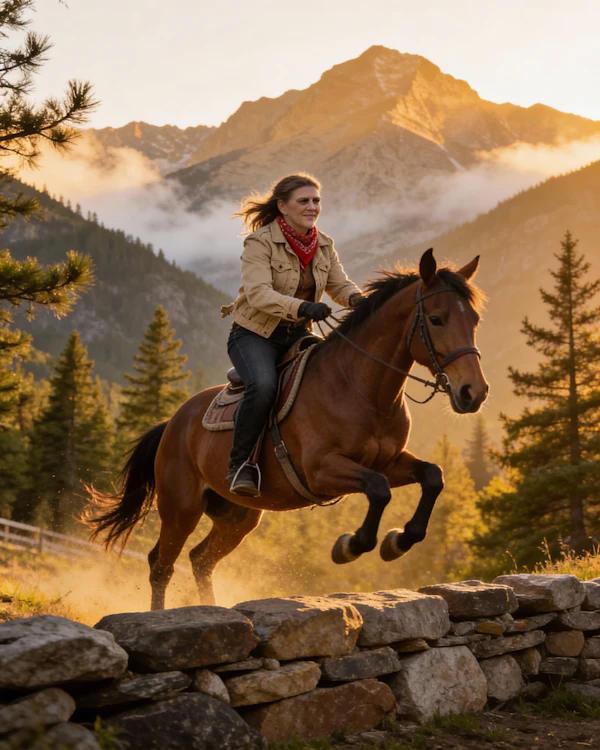 Equestrian Sunset Jump
