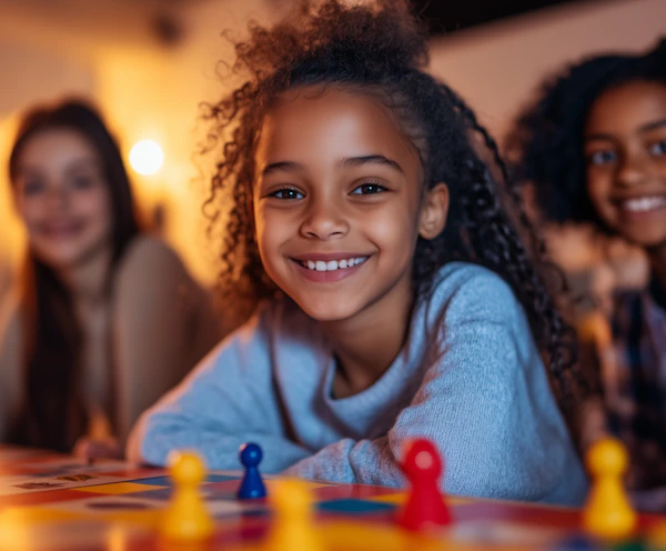 Children Playing Board Game