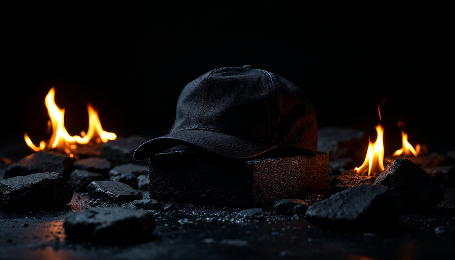 Dramatic Baseball Cap with Flames