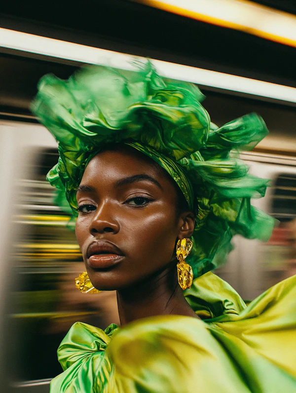 Elegant Green Portrait