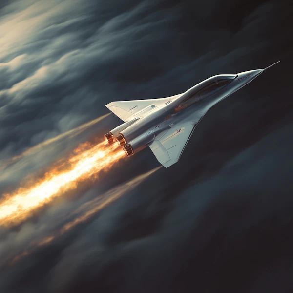 Futuristic Jet in Flight