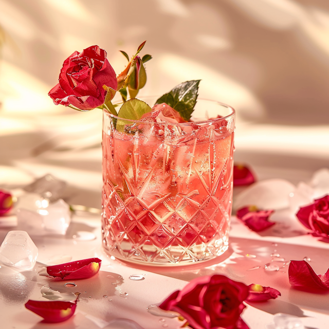 Elegant Rose-Flavored Drink