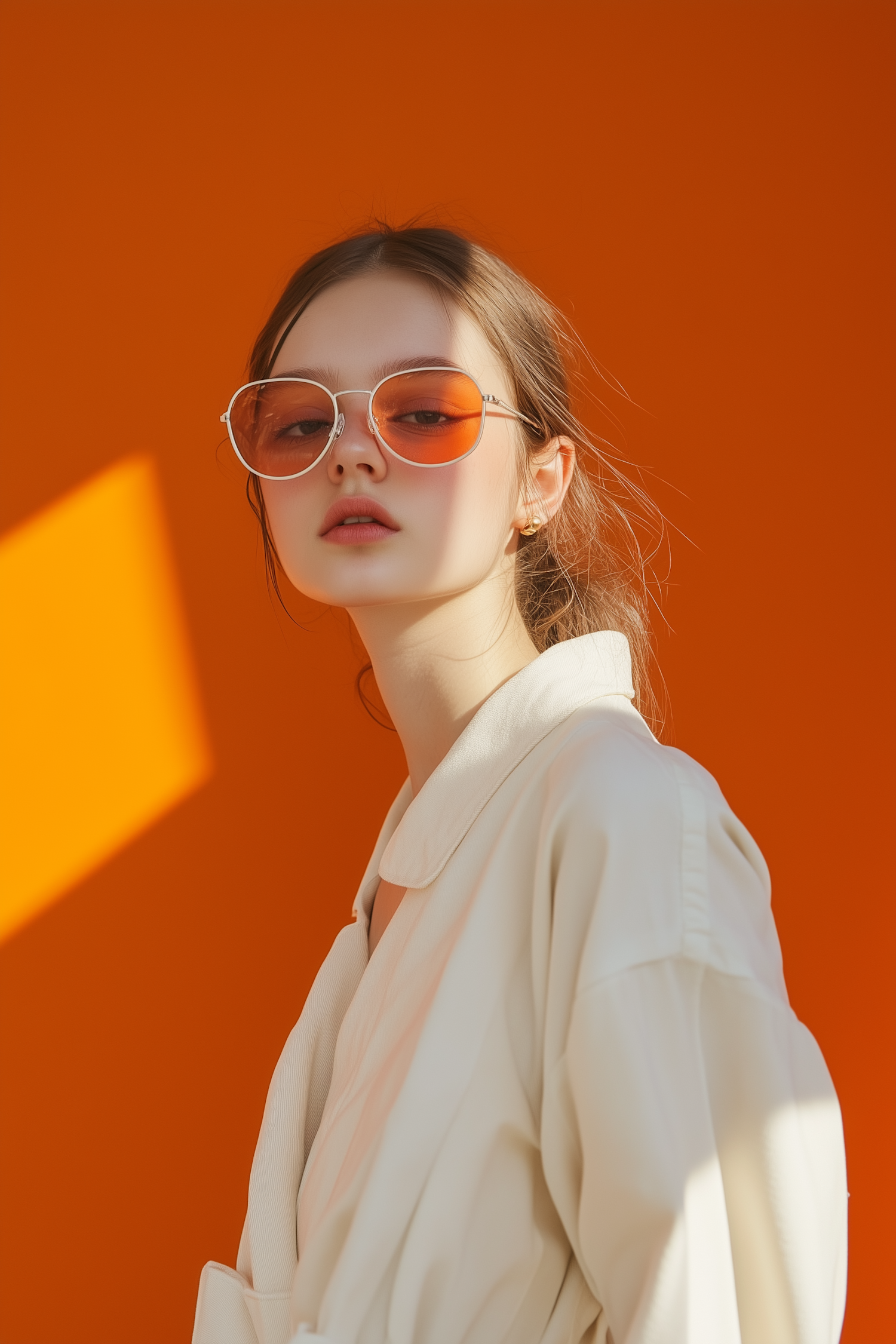 Stylish Woman with Orange Sunglasses