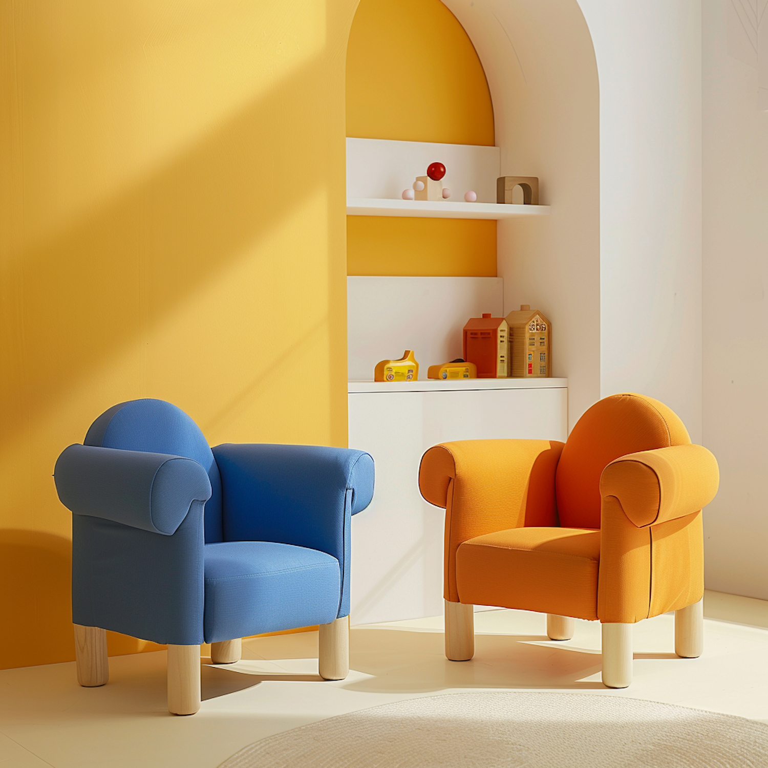 Playful Interior with Colorful Armchairs