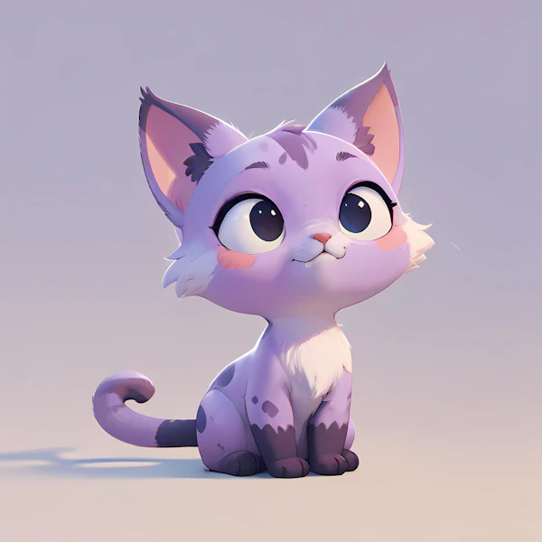 Adorable Cartoon Kitten