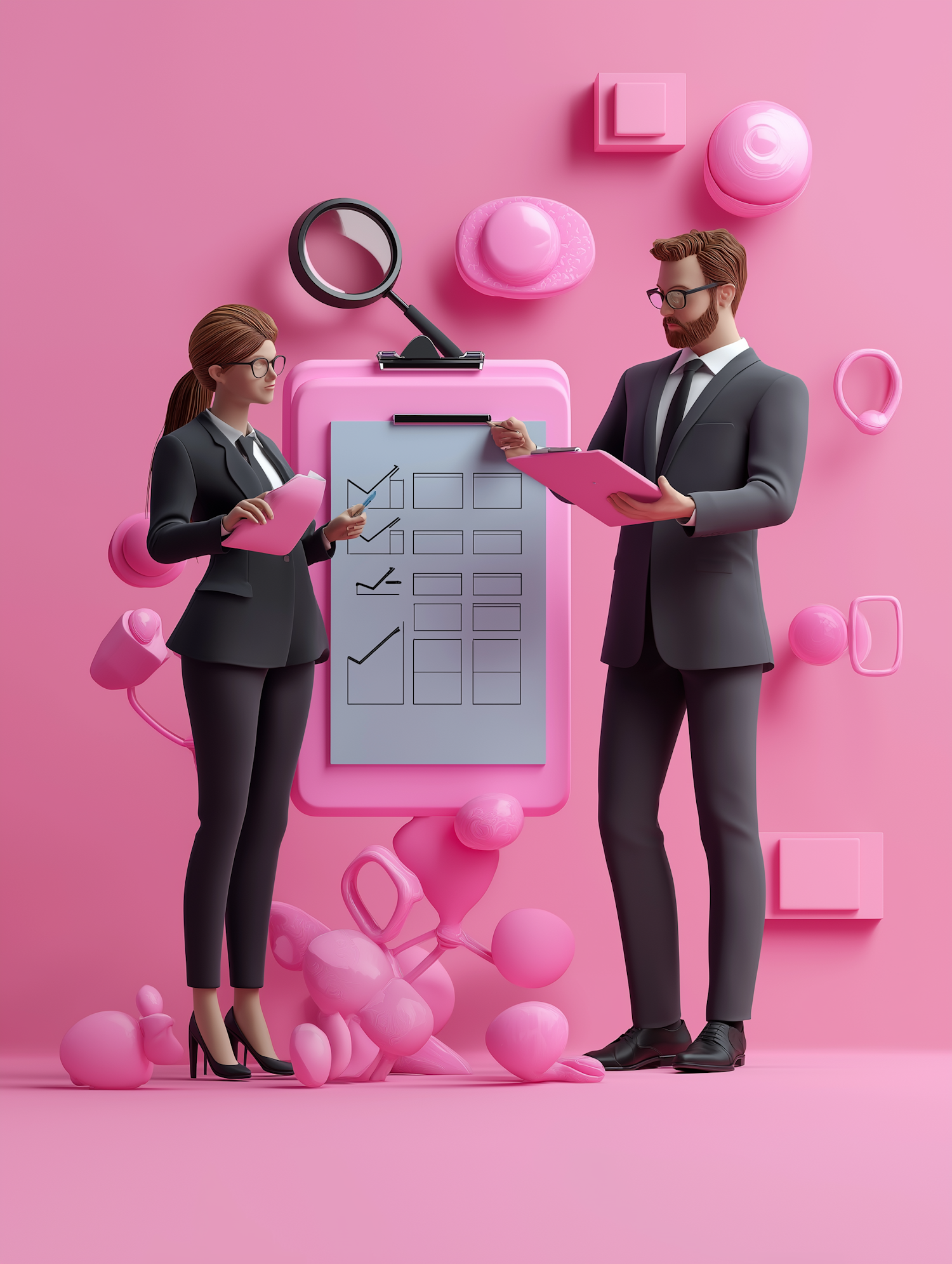 Business Collaboration in Pink