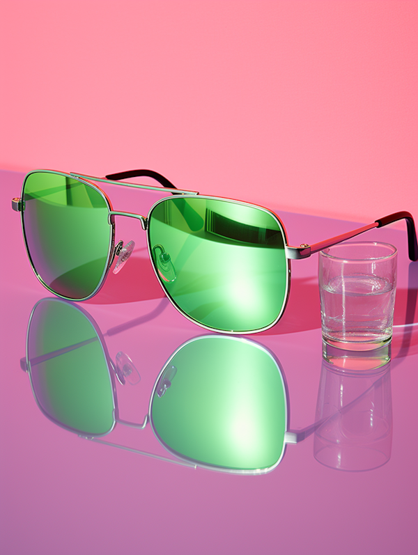 Aviator Green-Tint Reflection