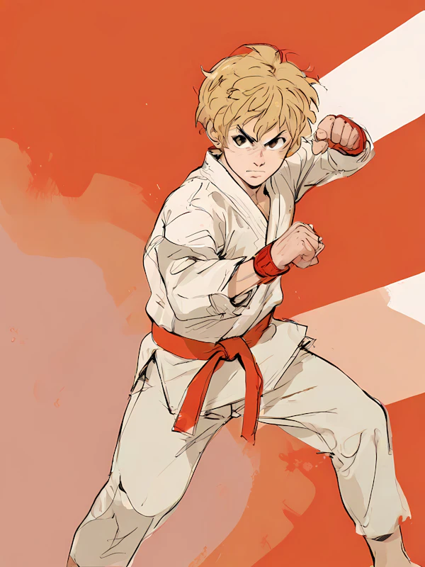 Martial Artist in Dynamic Pose