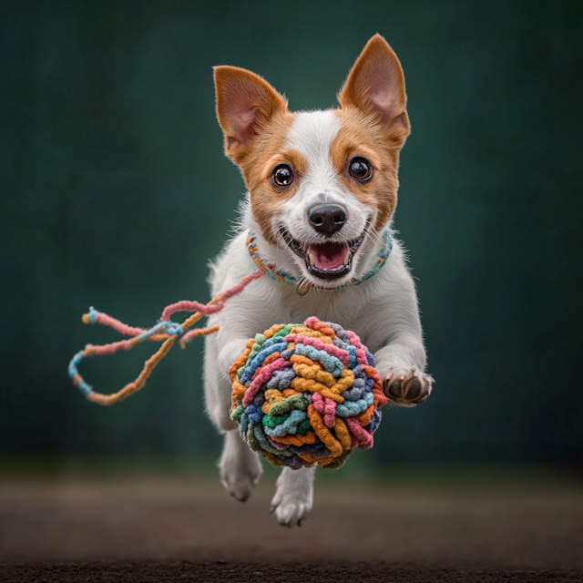 Playful Jack Russell Terrier with Rope Ball