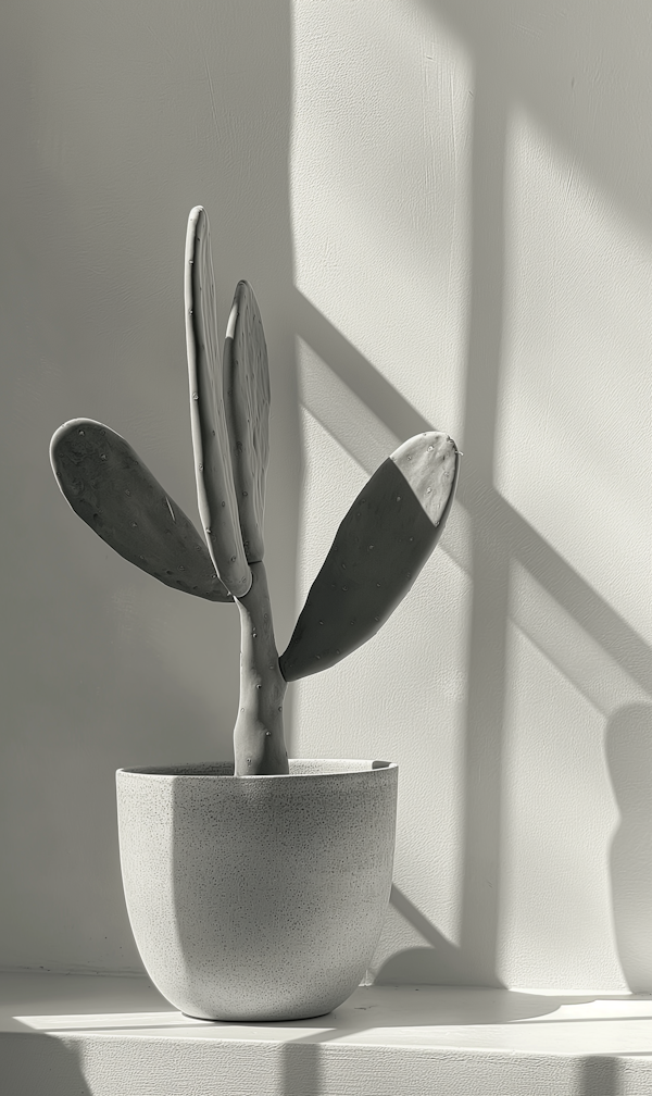 Monochrome Cactus on Windowsill