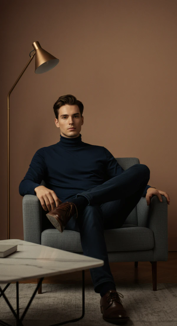 Elegant Man in Modern Armchair