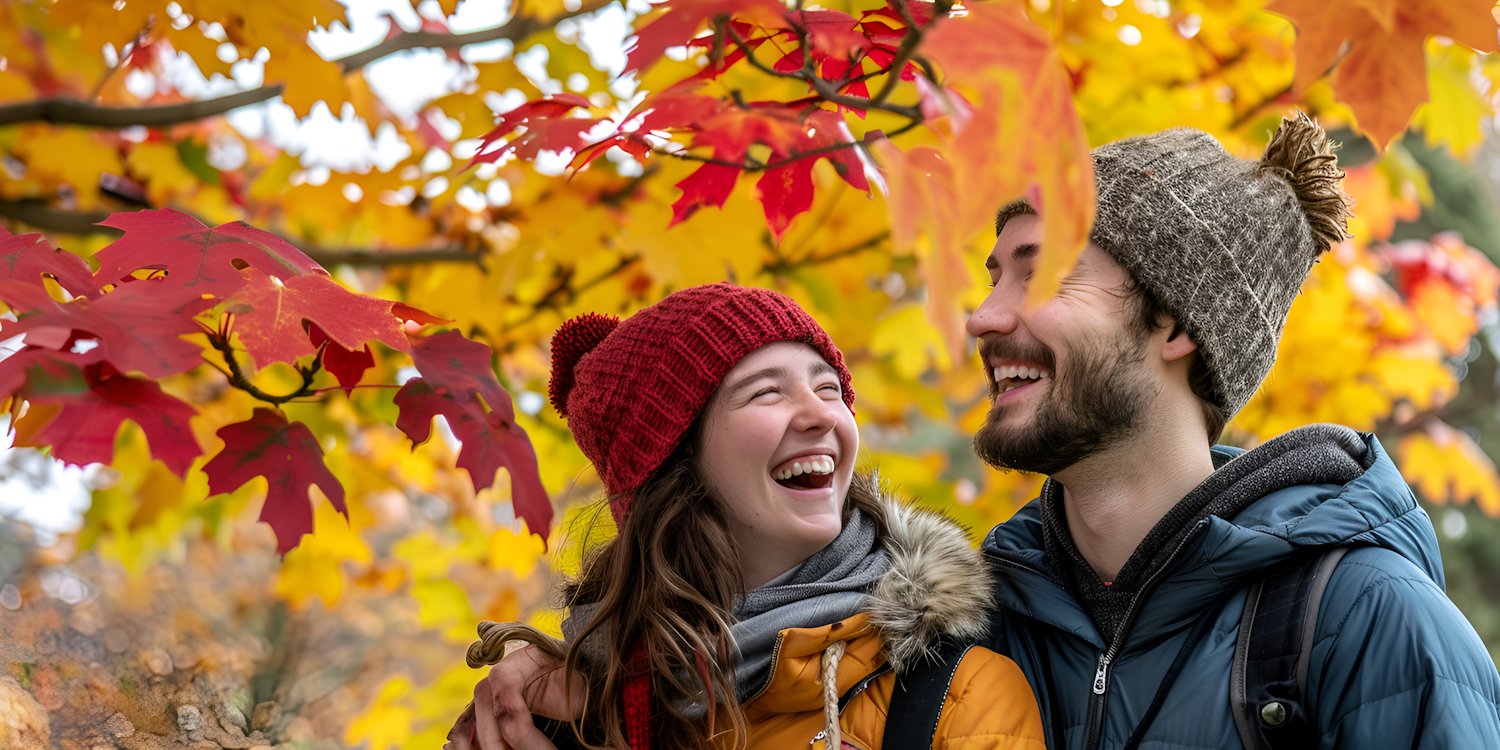 Joyful Autumn Couple