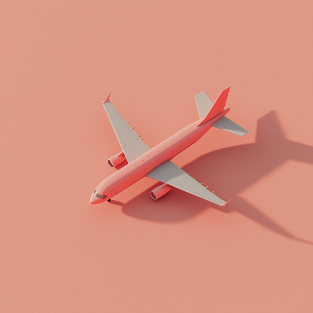 Coral Pink Airplane Monochrome