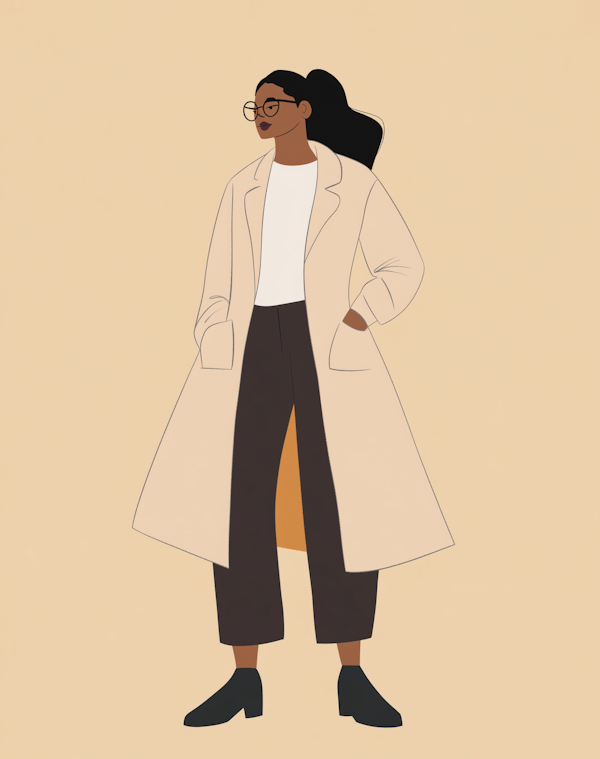 Confident Fashionable Woman Illustration