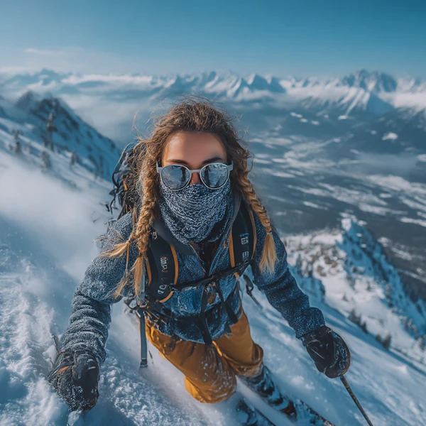 Skier on Snowy Slope
