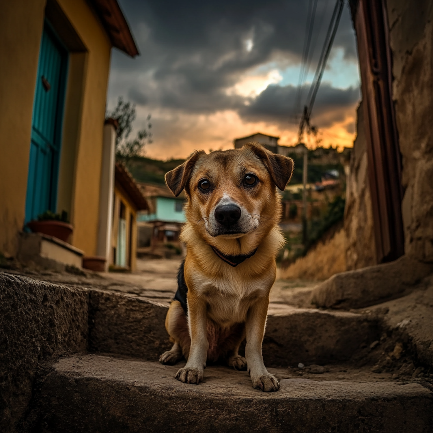 Dog in Rustic Street