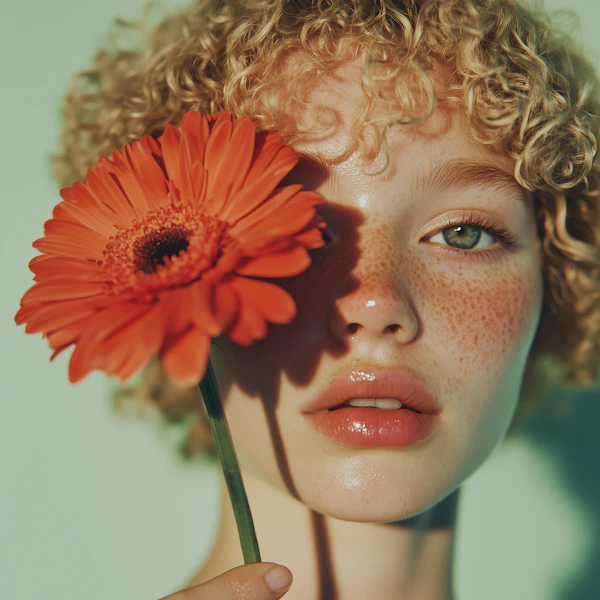 Portrait with Orange Flower