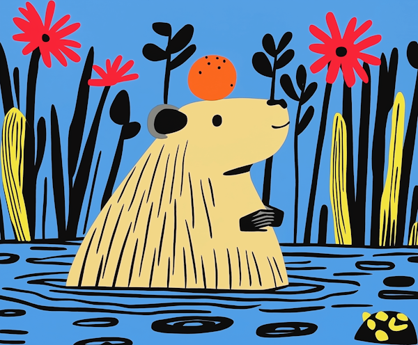 Whimsical Beaver Illustration