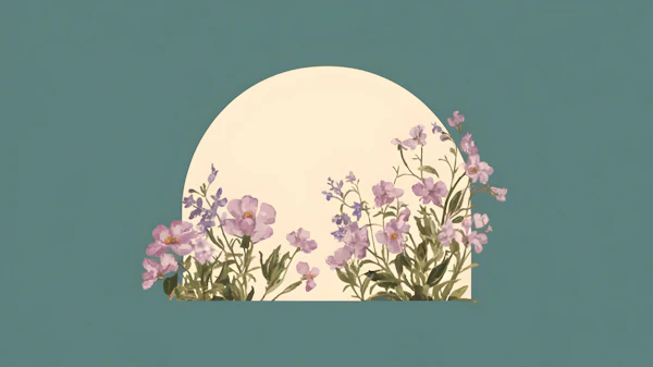 Watercolor Floral Sunset
