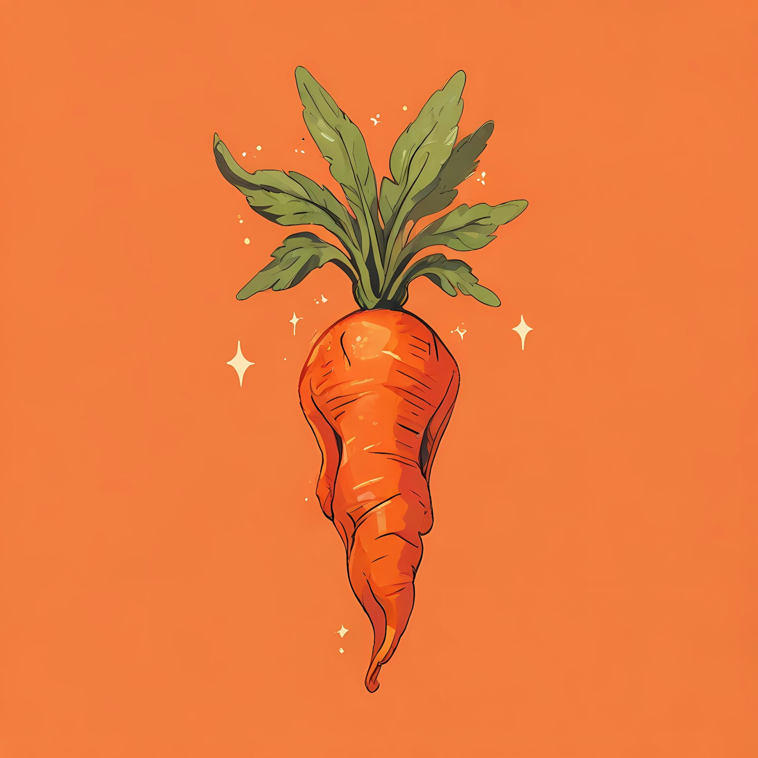 Whimsical Carrot Illustration