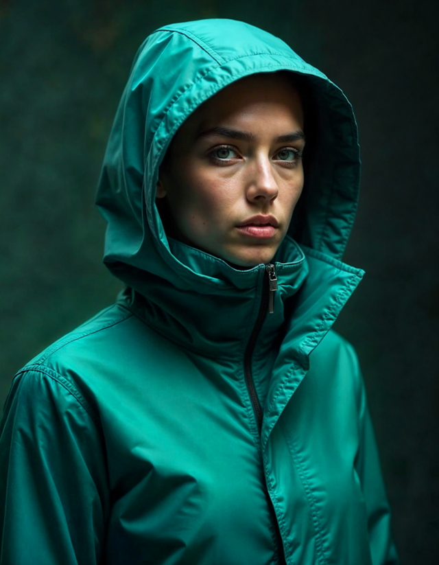 Person in Green Hooded Jacket