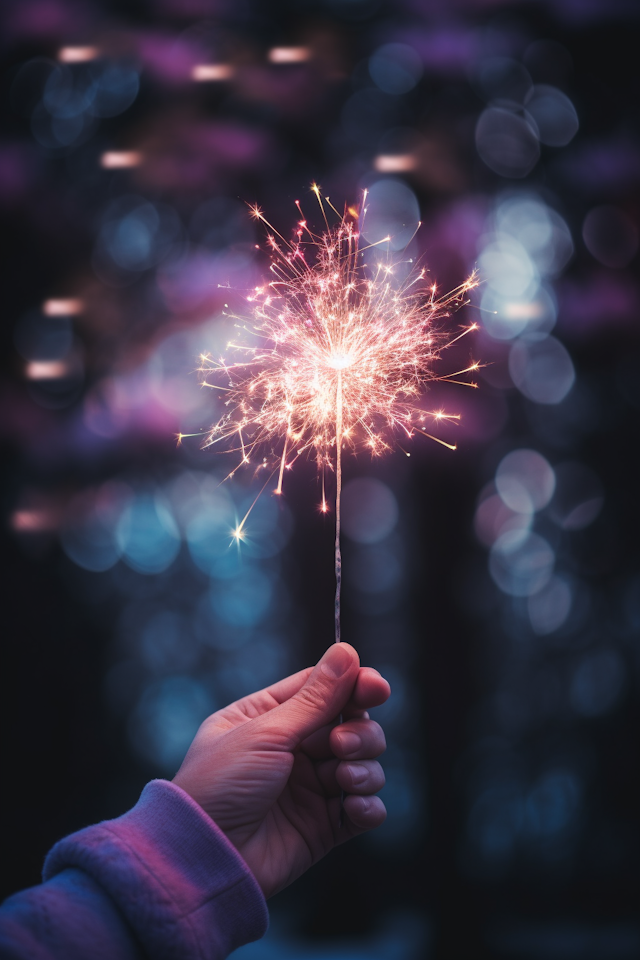 Festive Sparkler Celebration in Twilight