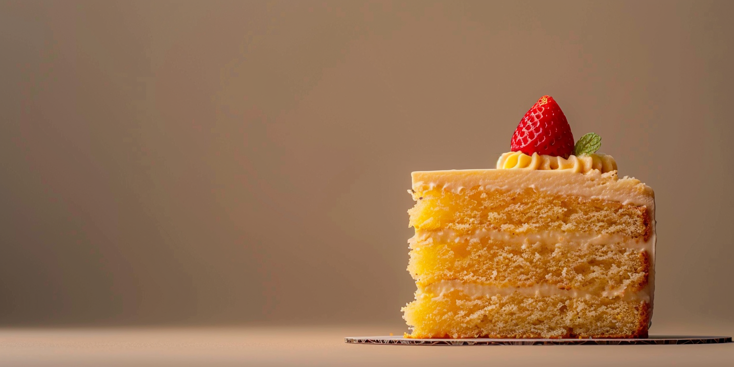 Elegant Layered Cake with Strawberry Garnish