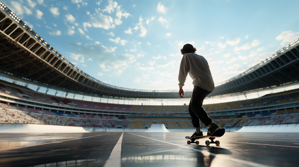 Skateboarder in Stadium