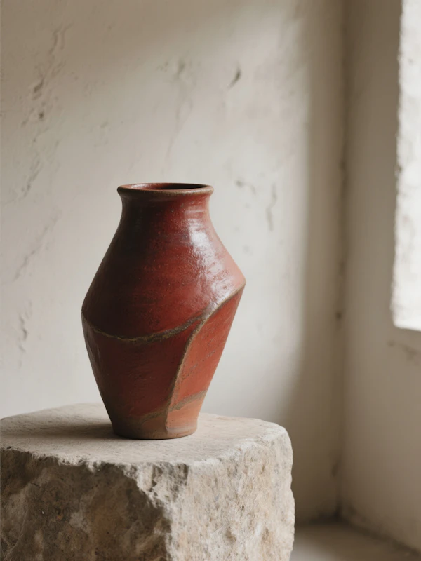 Rustic Clay Vase Display