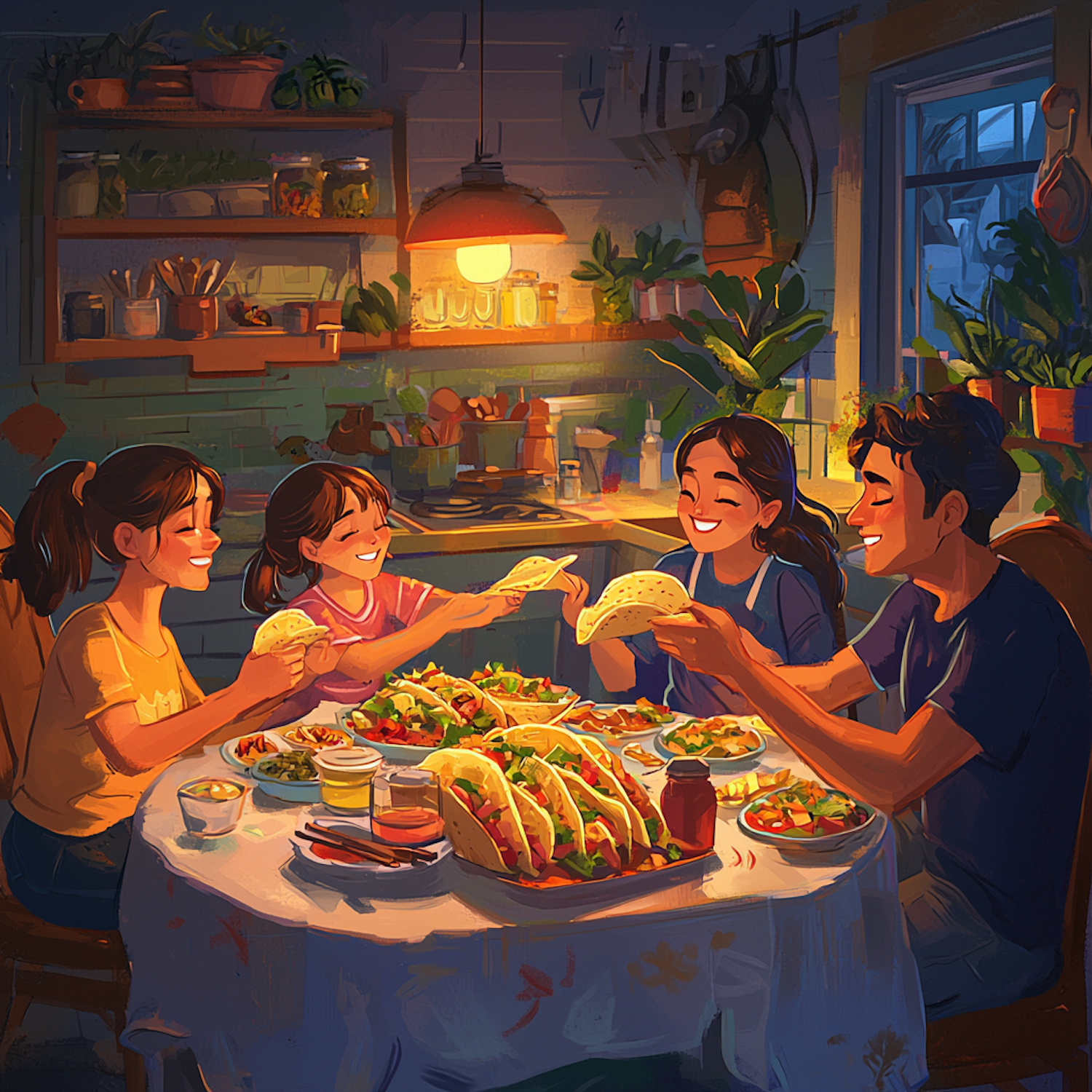 Family Dinner Scene