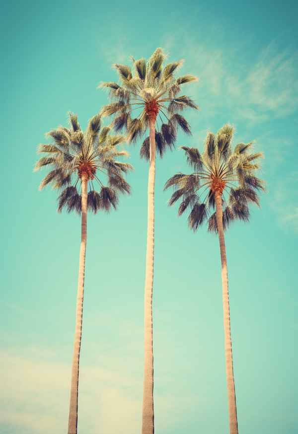 Serenity Palms Against a Blue Sky