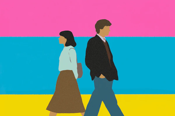 Minimalist Walking Scene