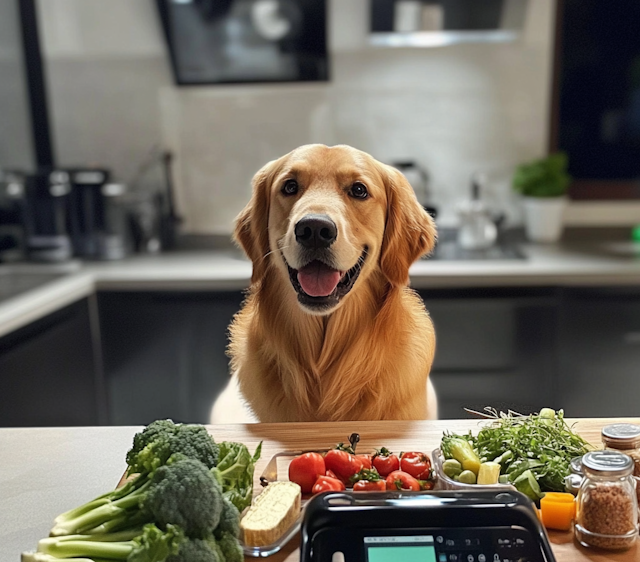 Golden Retriever in Kitchen