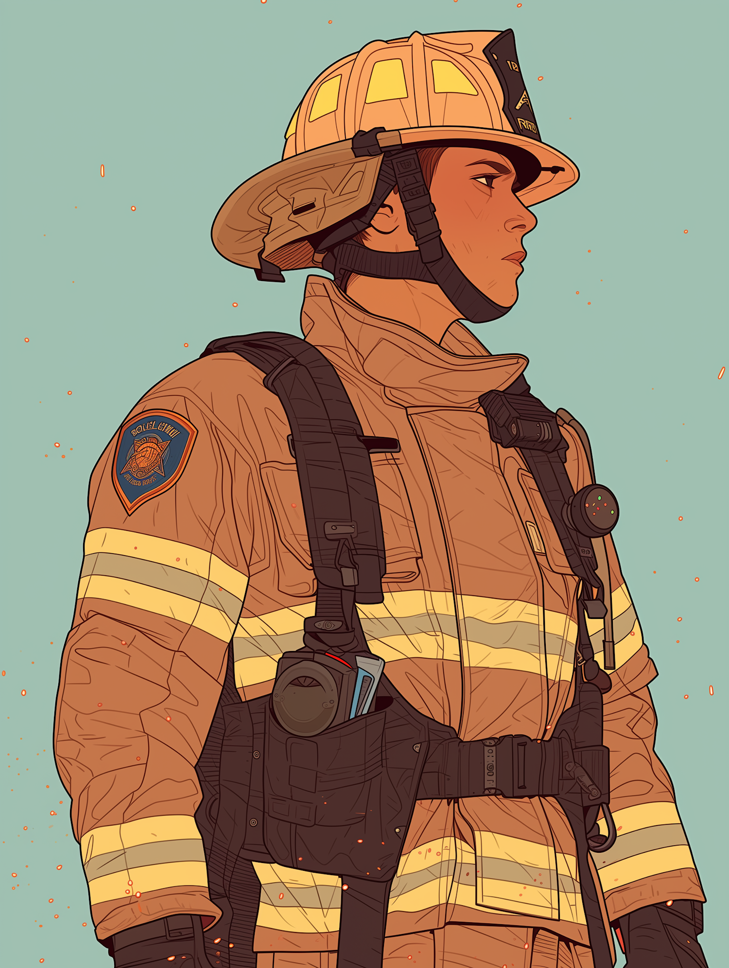 Firefighter in Full Gear