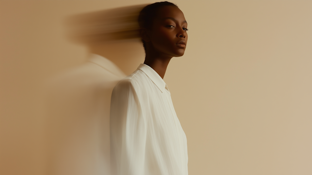 Elegant Woman in White Blouse