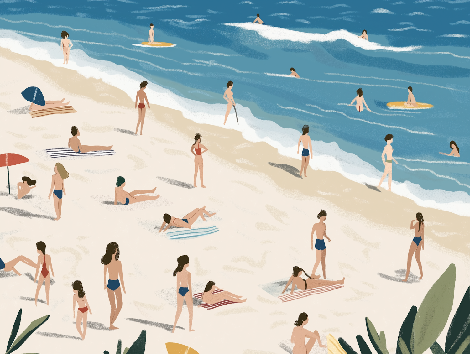 Serene Beach Day Illustration