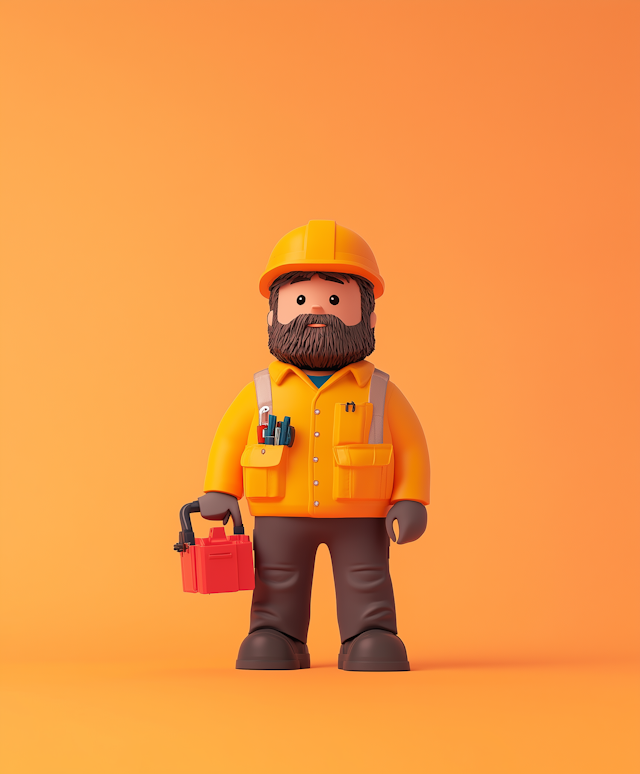 Cartoon Construction Worker Illustration